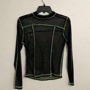 NOCTEX Sabrina Black And Green Mesh Long sleeve.